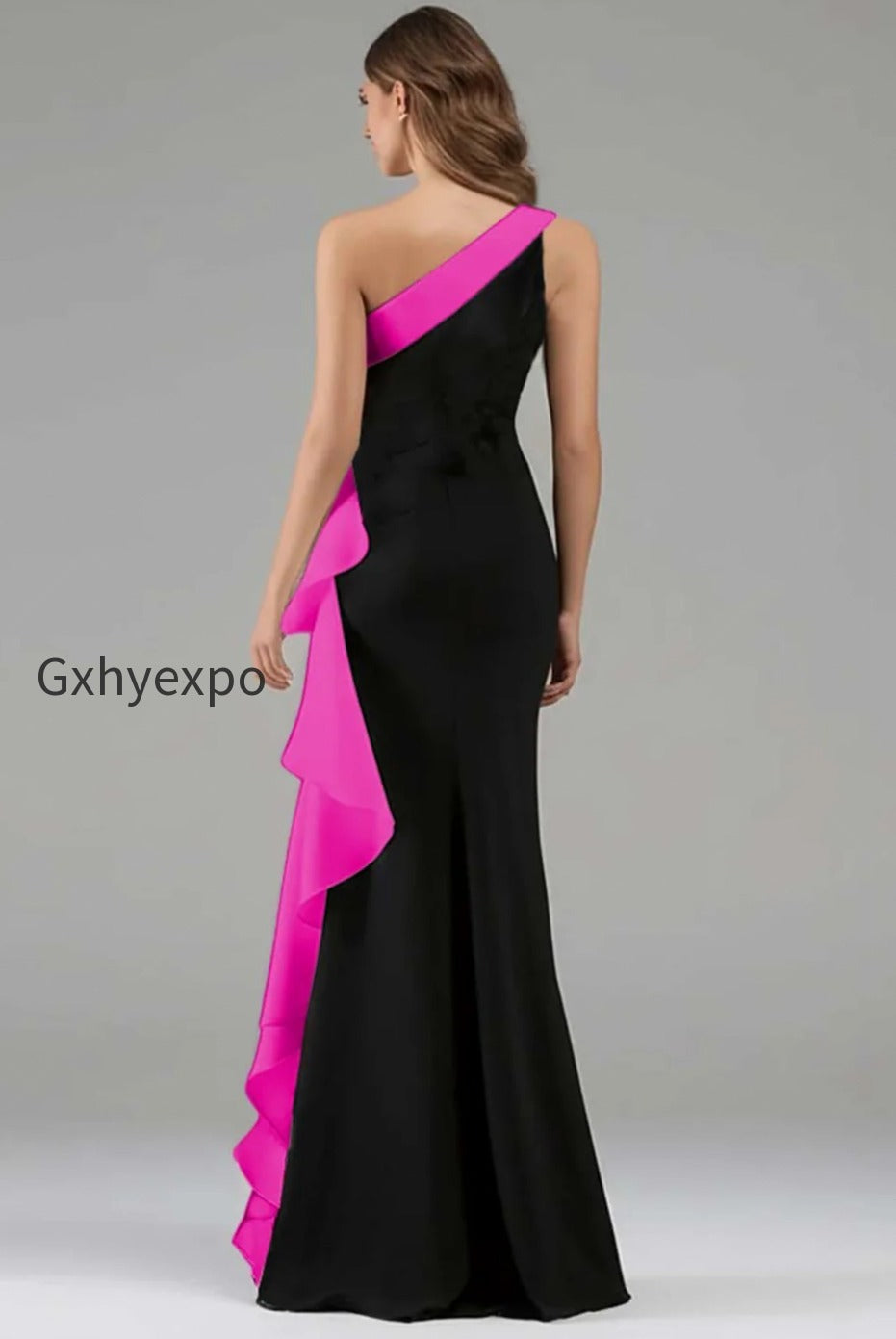 black-and-blue-one-shoulder-long-formal-dress-with-ruffles