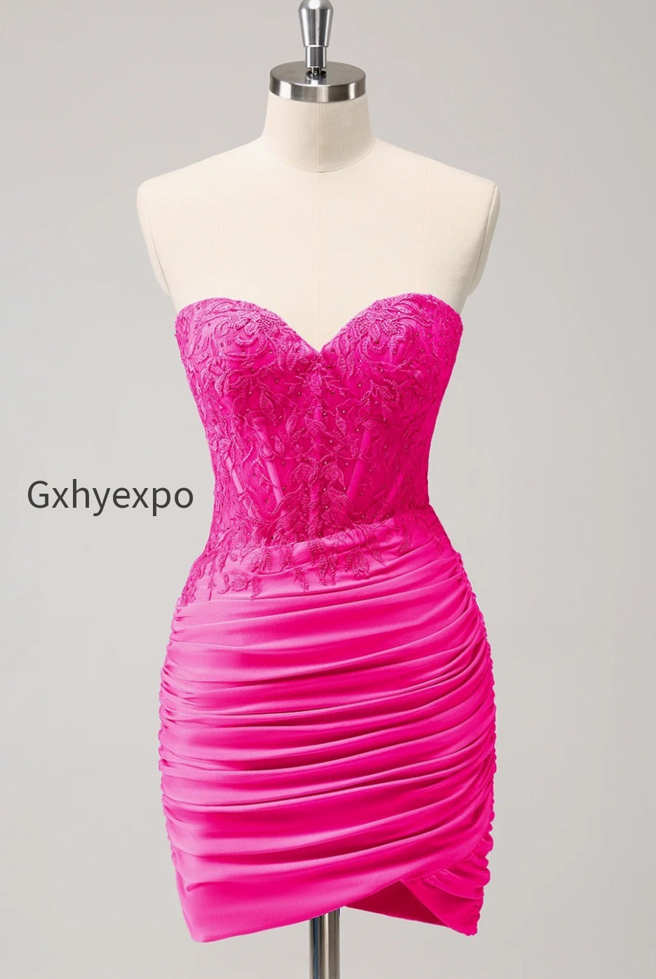 lilac-strapless-corset-pleated-tight-homecoming-dress-with-appliques