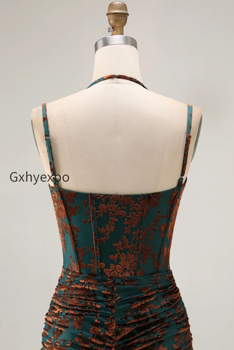 dark-green-corset-floral-sheath-long-wedding-guest-dress-with-slit