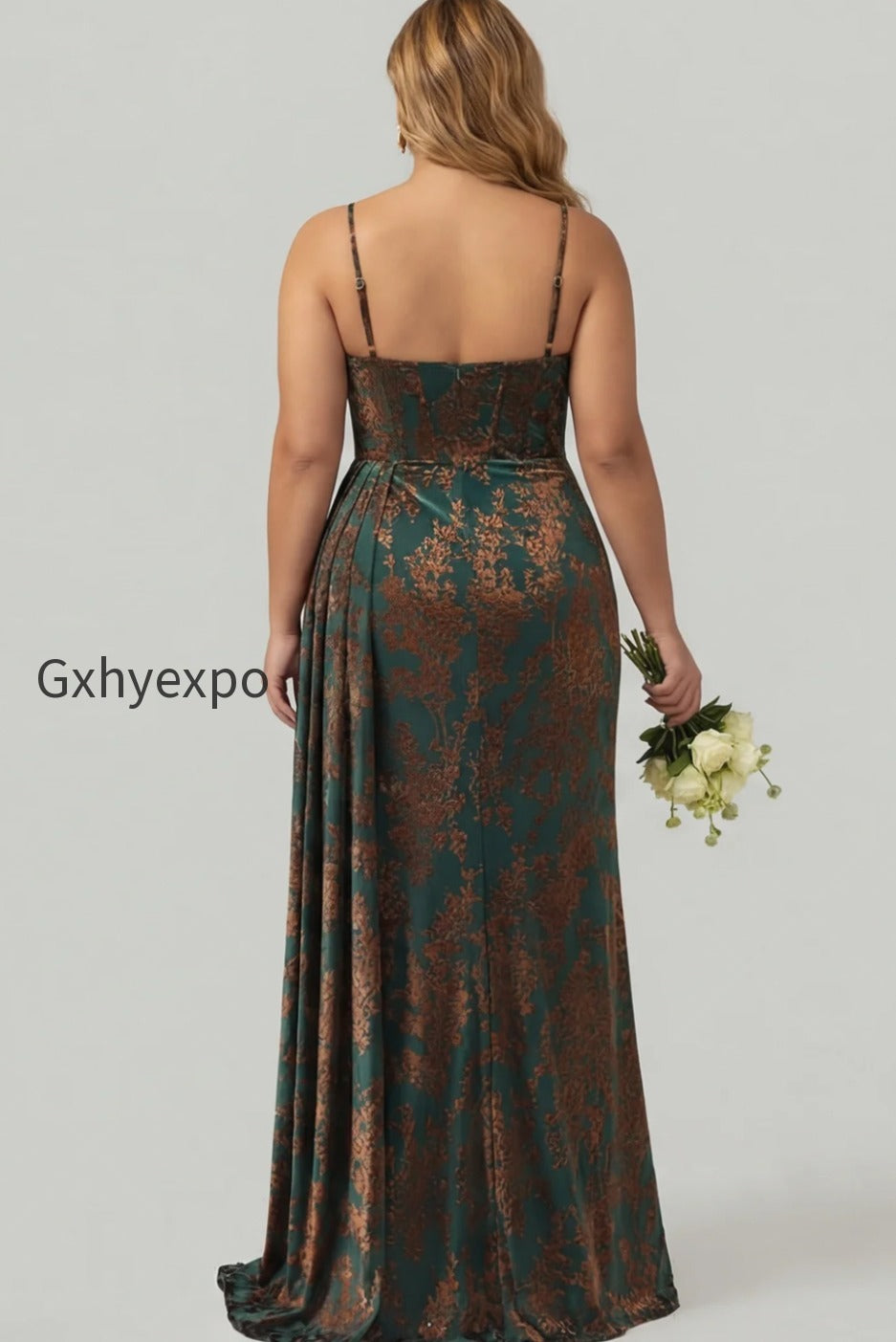 plus-size-dark-green-corset-velvet-floral-long-wedding-guest-dress-with-side-cape