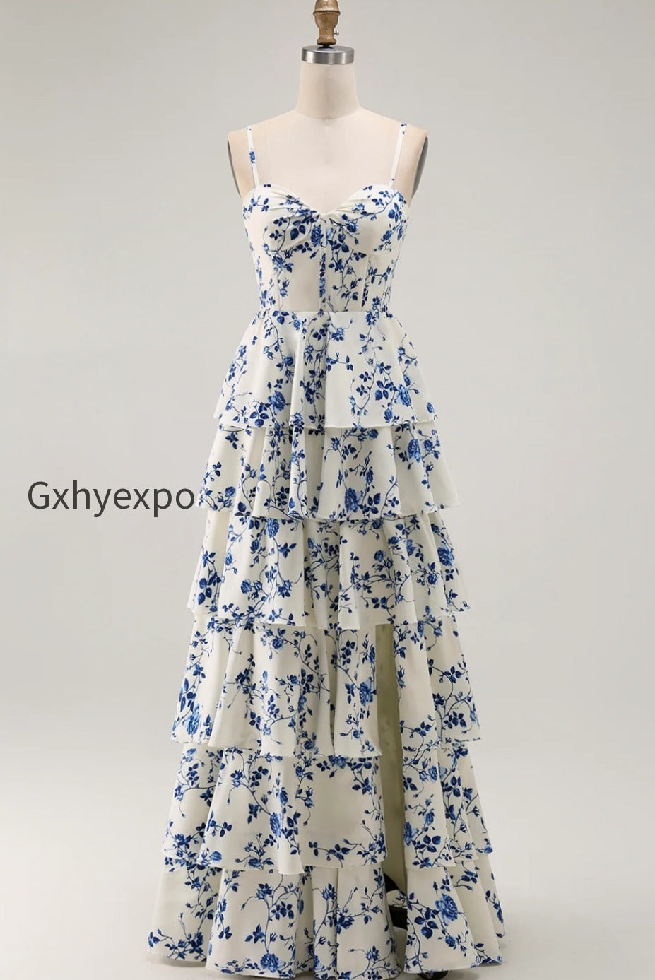 blue-flower-sweetheart-chiffon-tiered-long-prom-dress-with-slit