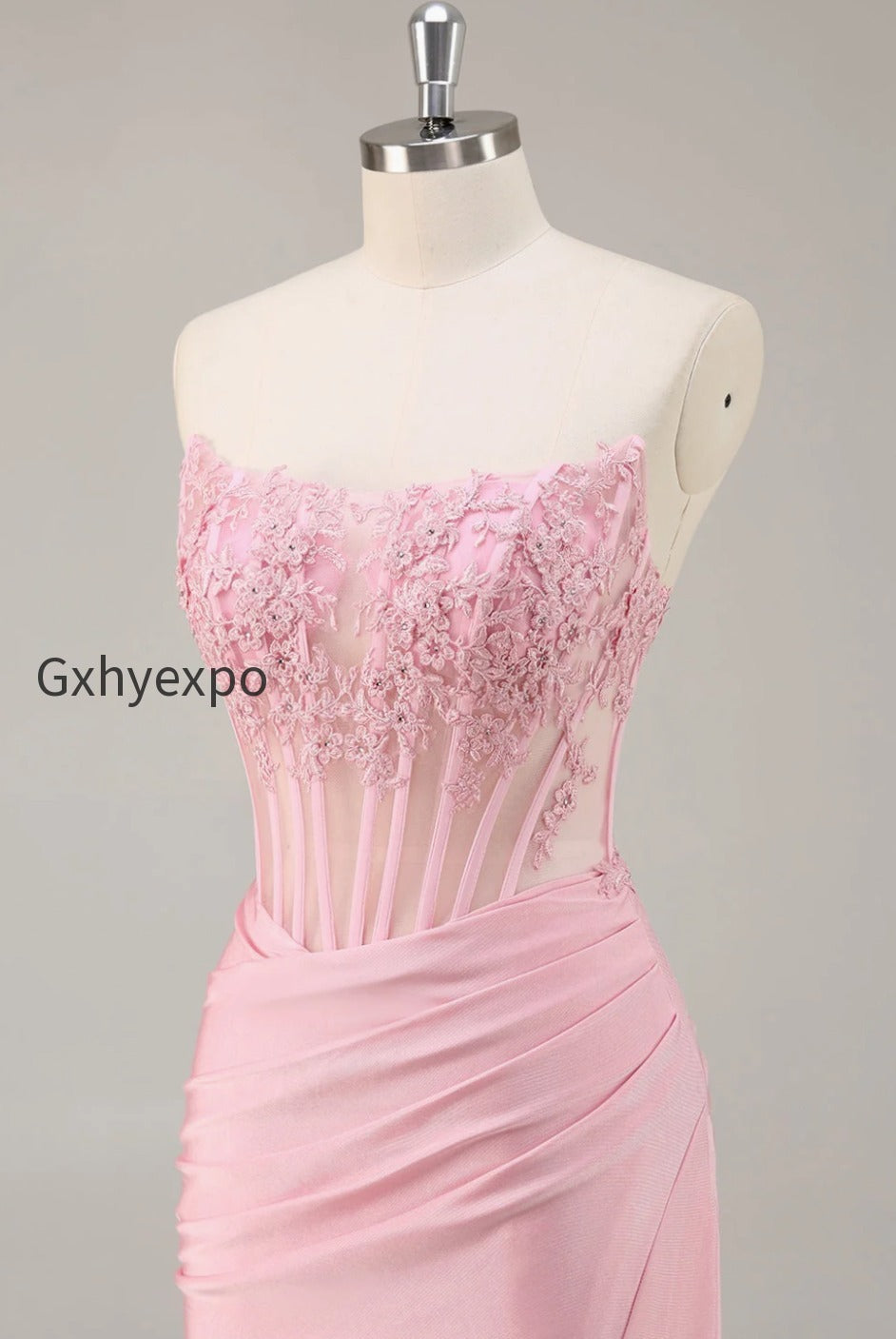 pink-strapless-bodycon-corset-short-homecoming-dress-with-lace