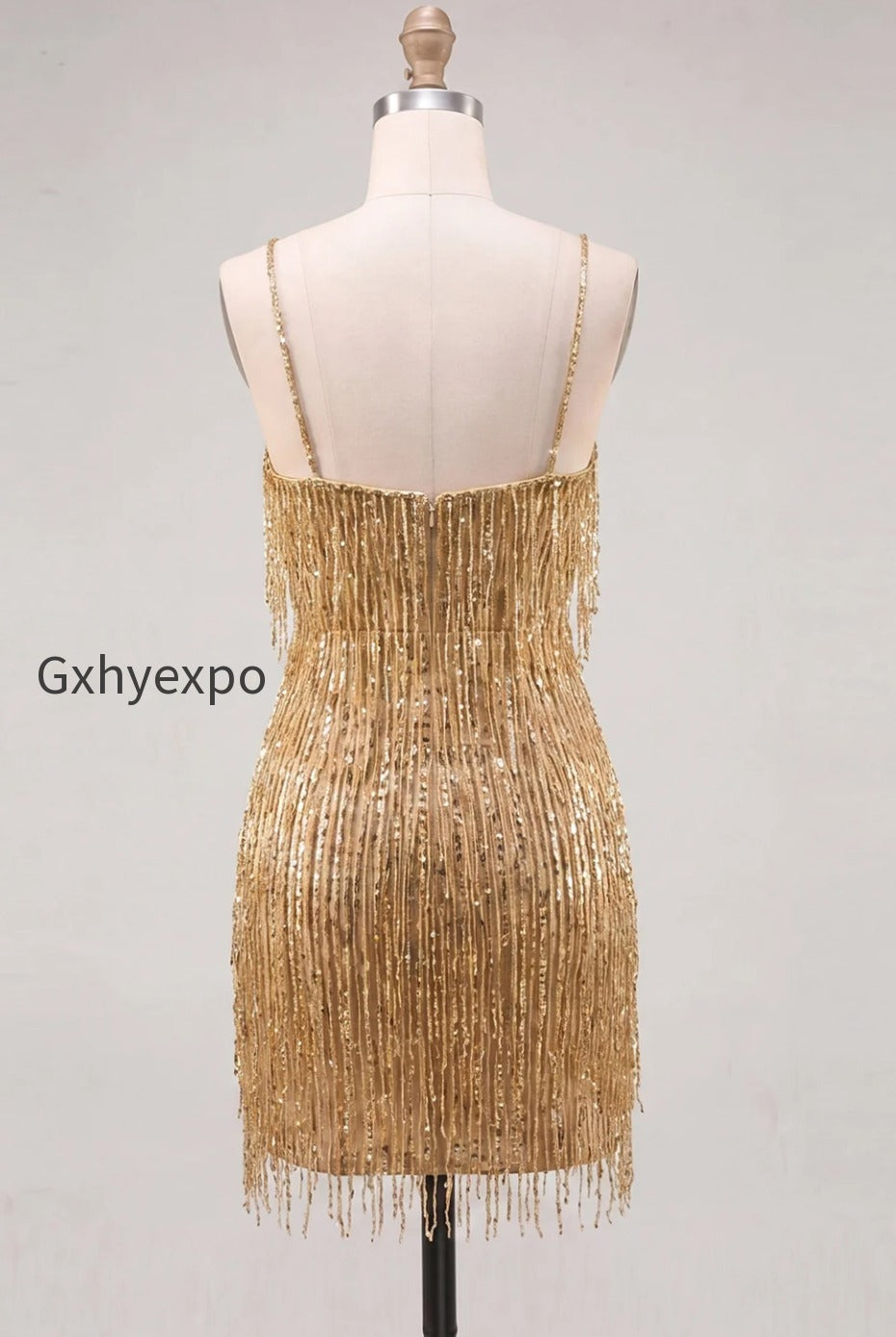sparkly-dusty-rose-fringed-v-neck-tight-short-homecoming-dress