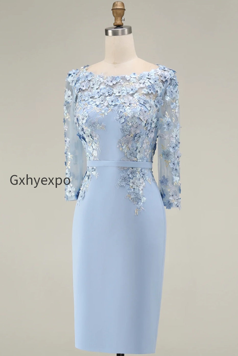 dusty-rose-bodycon-floral-midi-mother-of-the-bride-dress-with-sleeves