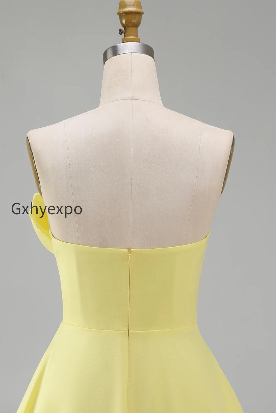 ivory-strapless-satin-ruched-short-a-line-graduation-dress