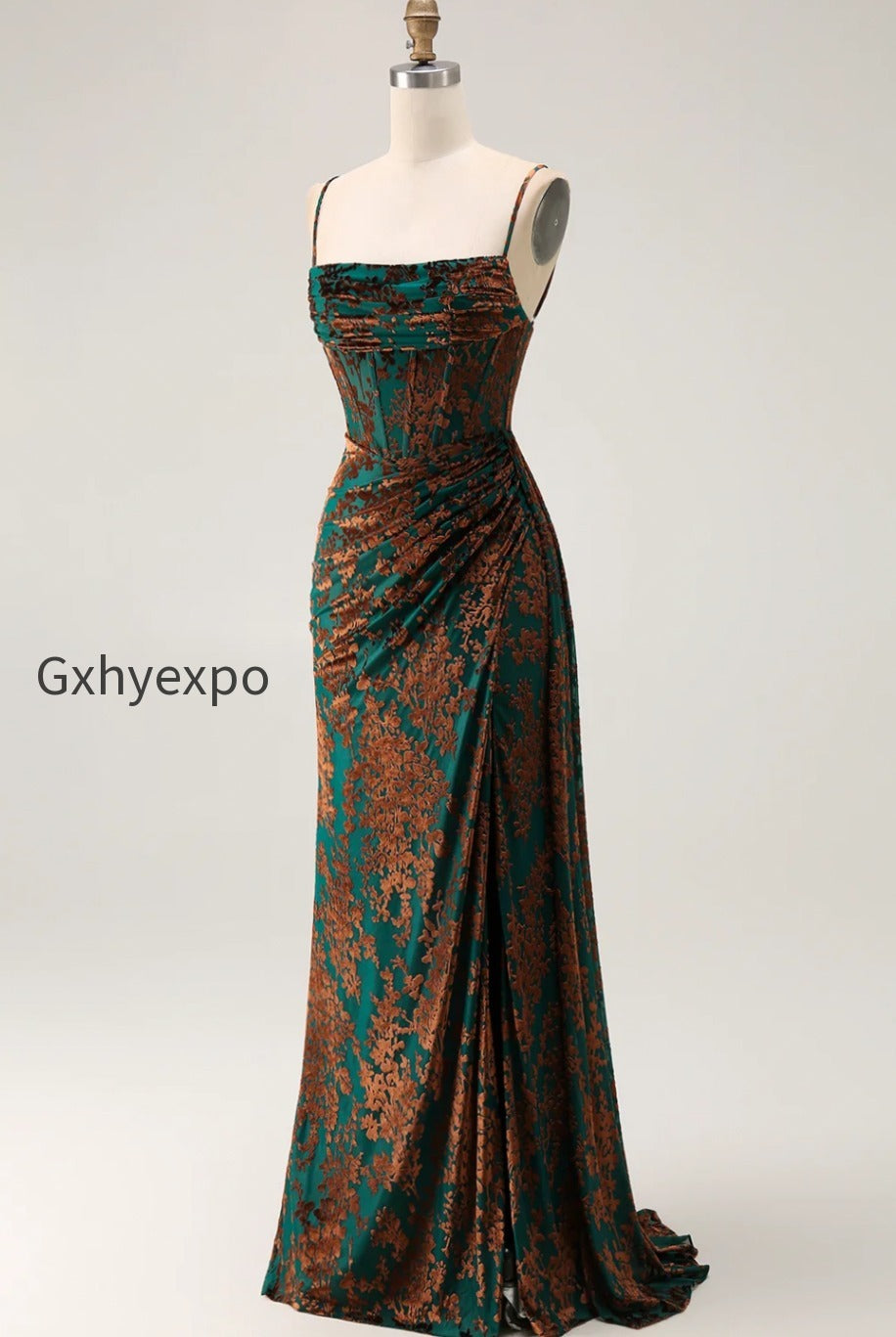 plus-size-dark-green-corset-velvet-floral-long-wedding-guest-dress-with-side-cape