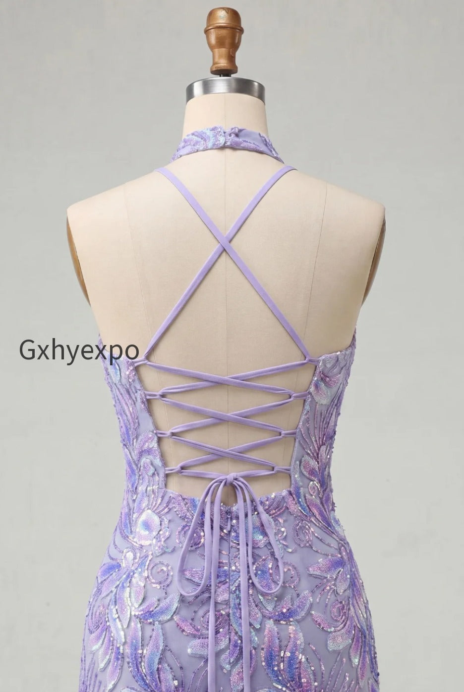sparkly-pink-floral-halter-sequin-tight-short-homecoming-dress