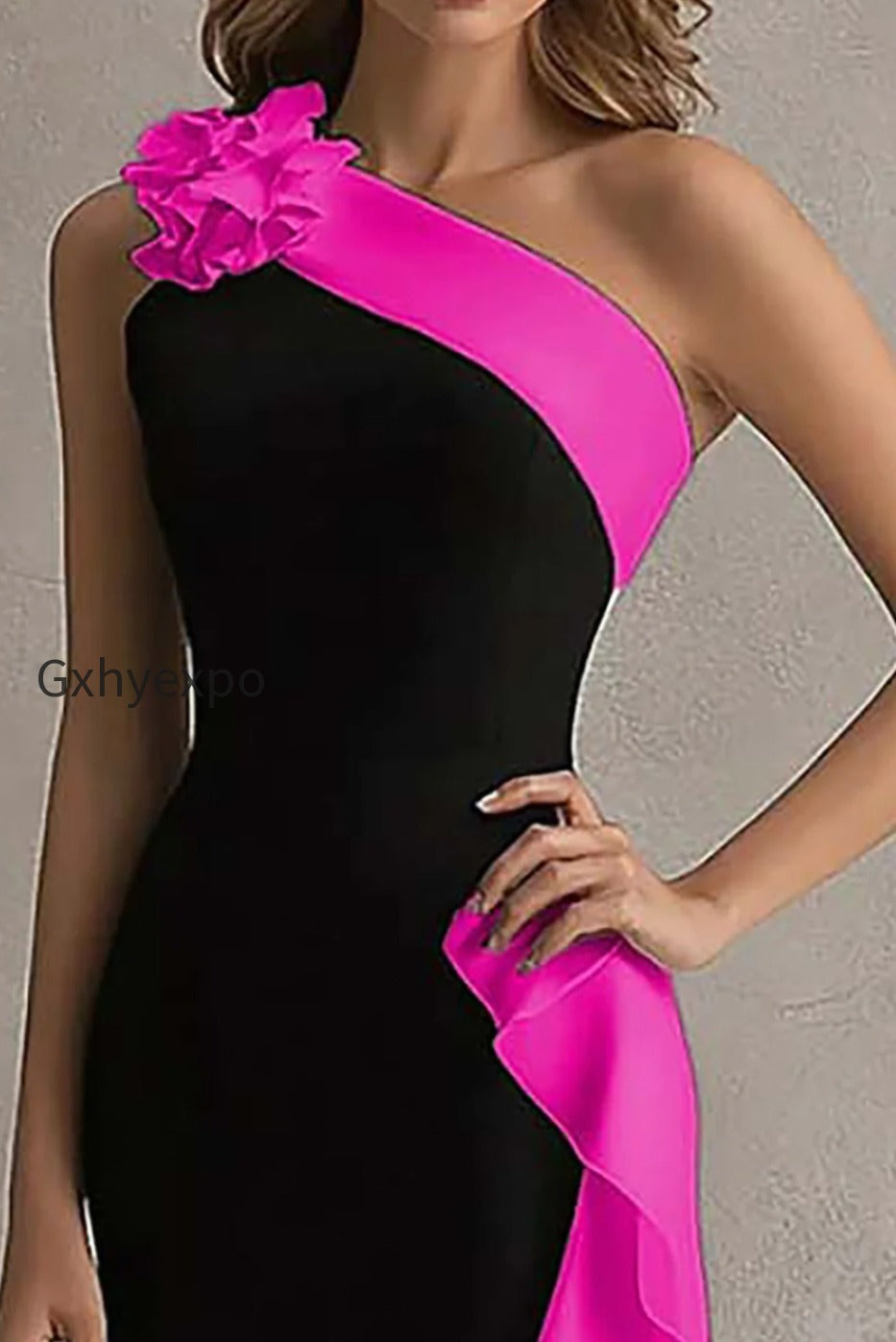 black-and-blue-one-shoulder-long-formal-dress-with-ruffles
