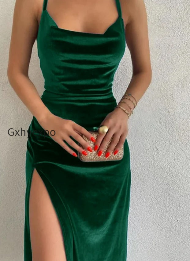 velvet-lace-up-backless-midi-dress