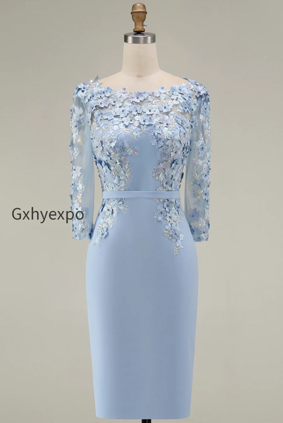 dusty-rose-bodycon-floral-midi-mother-of-the-bride-dress-with-sleeves
