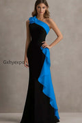 black-and-blue-one-shoulder-long-formal-dress-with-ruffles