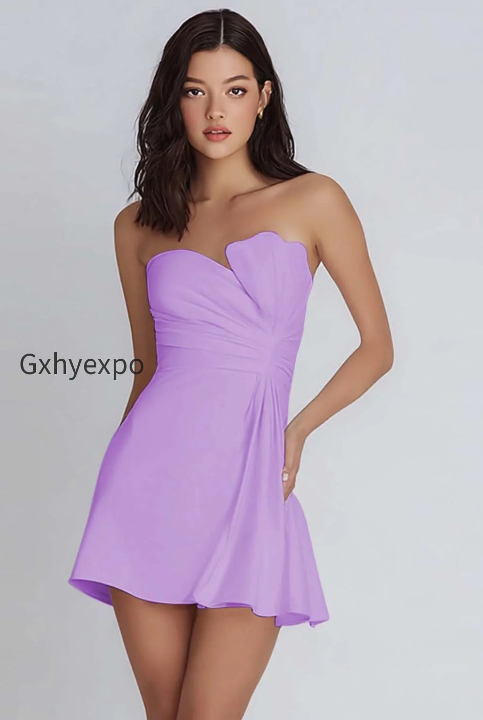 ivory-strapless-satin-ruched-short-a-line-graduation-dress