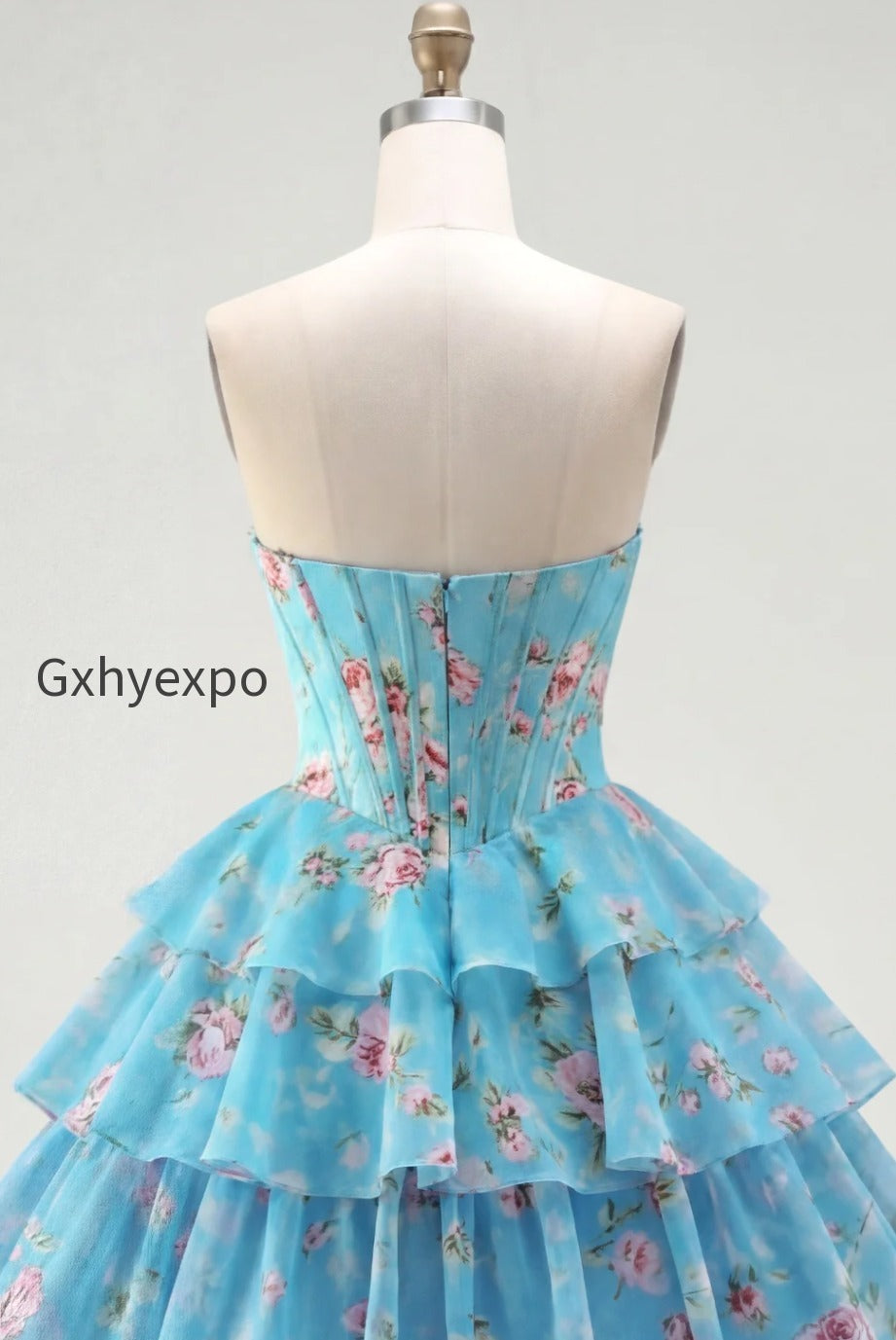 yellow-a-line-floral-corset-short-fringed-strapless-homecoming-dress-with-ruffles