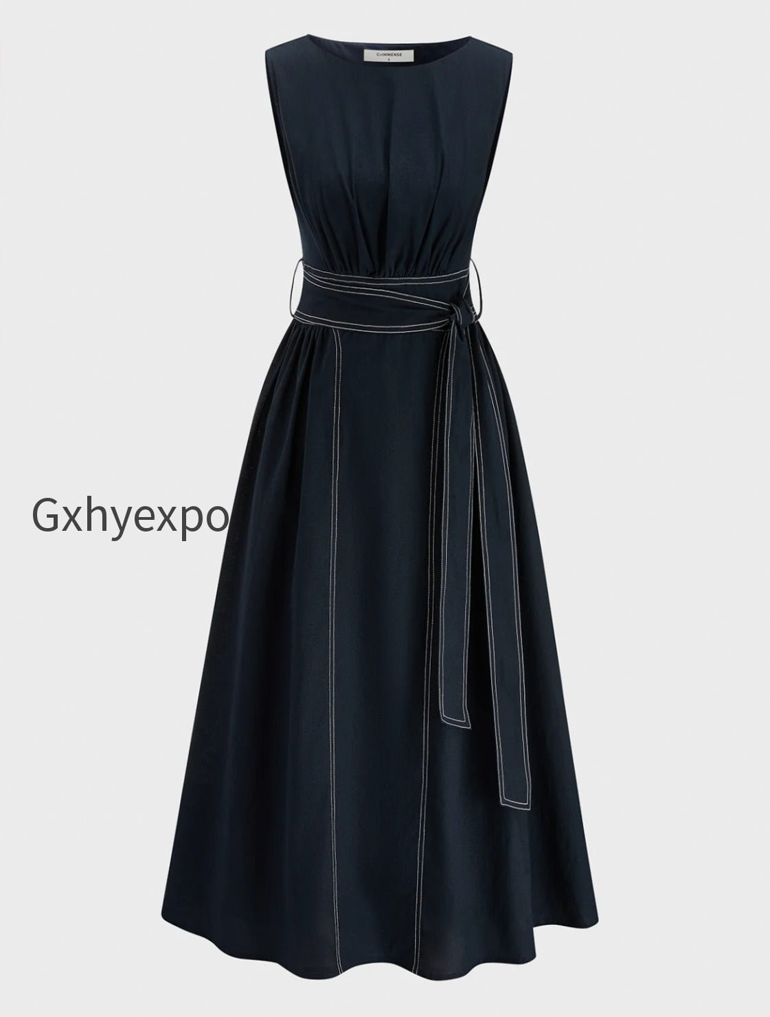 cotton-linen-sleeveless-belted-maxi-dress