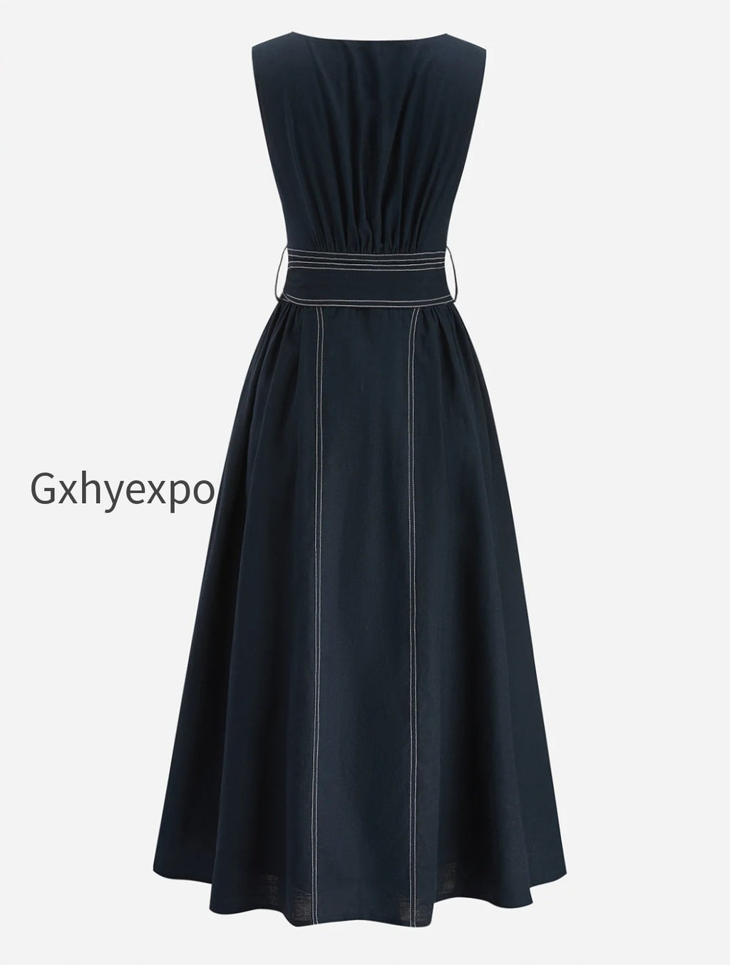 cotton-linen-sleeveless-belted-maxi-dress