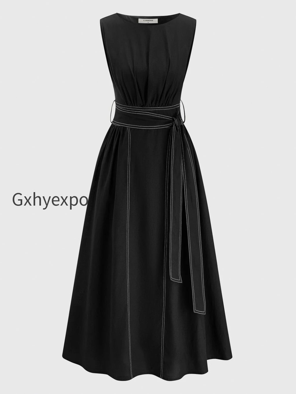 cotton-linen-sleeveless-belted-maxi-dress