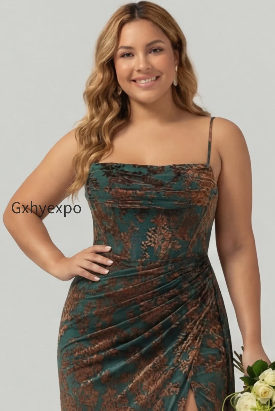 plus-size-dark-green-corset-velvet-floral-long-wedding-guest-dress-with-side-cape
