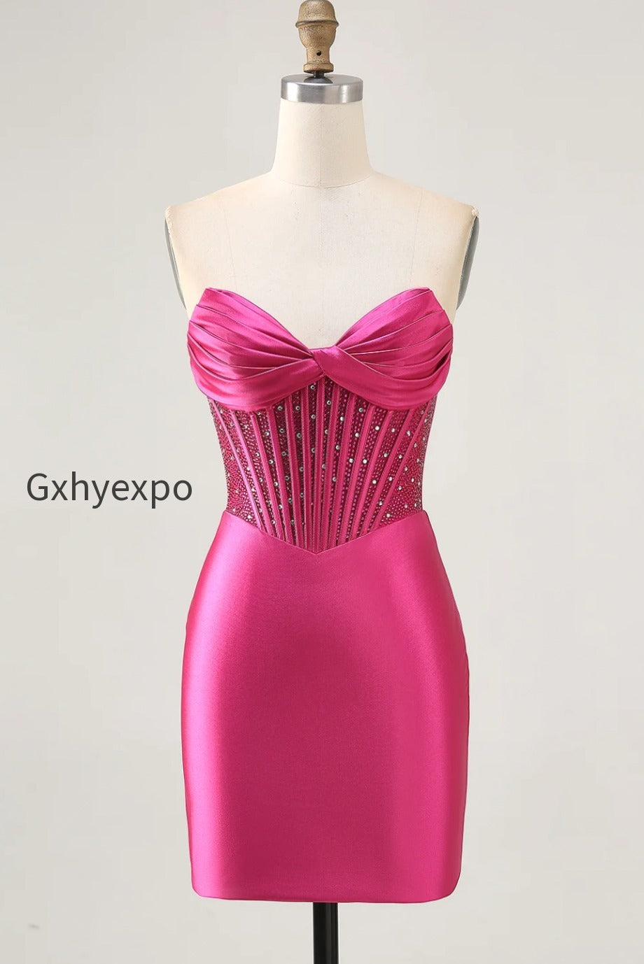sparkly-fuchsia-tight-satin-corset-short-homecoming-dress-with-beading