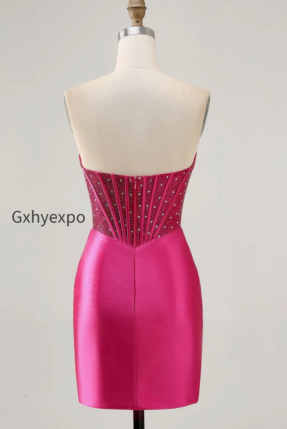 sparkly-fuchsia-tight-satin-corset-short-homecoming-dress-with-beading