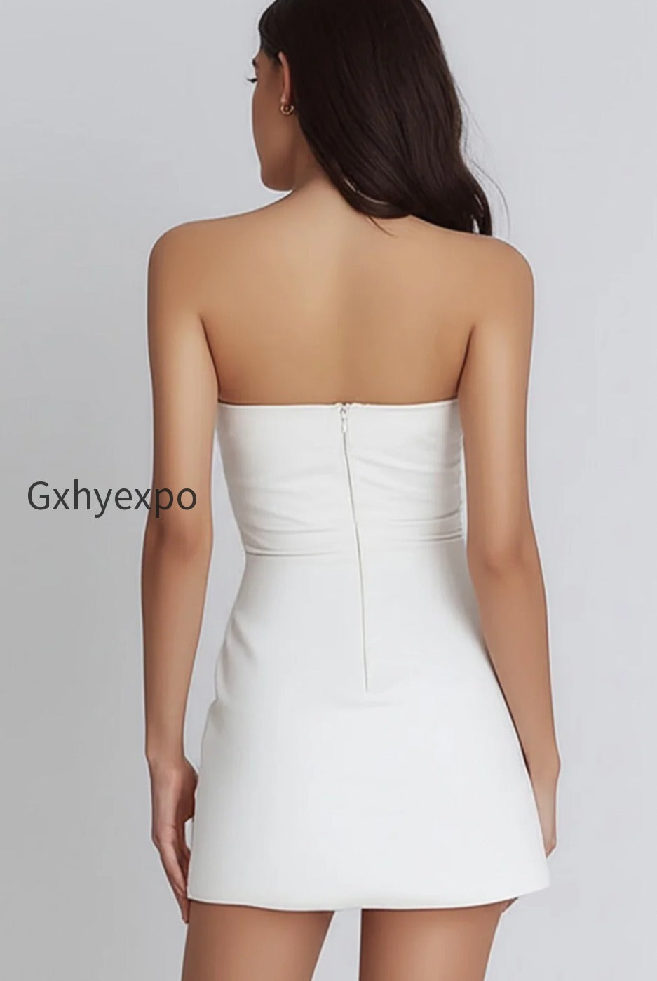 ivory-strapless-satin-ruched-short-a-line-graduation-dress
