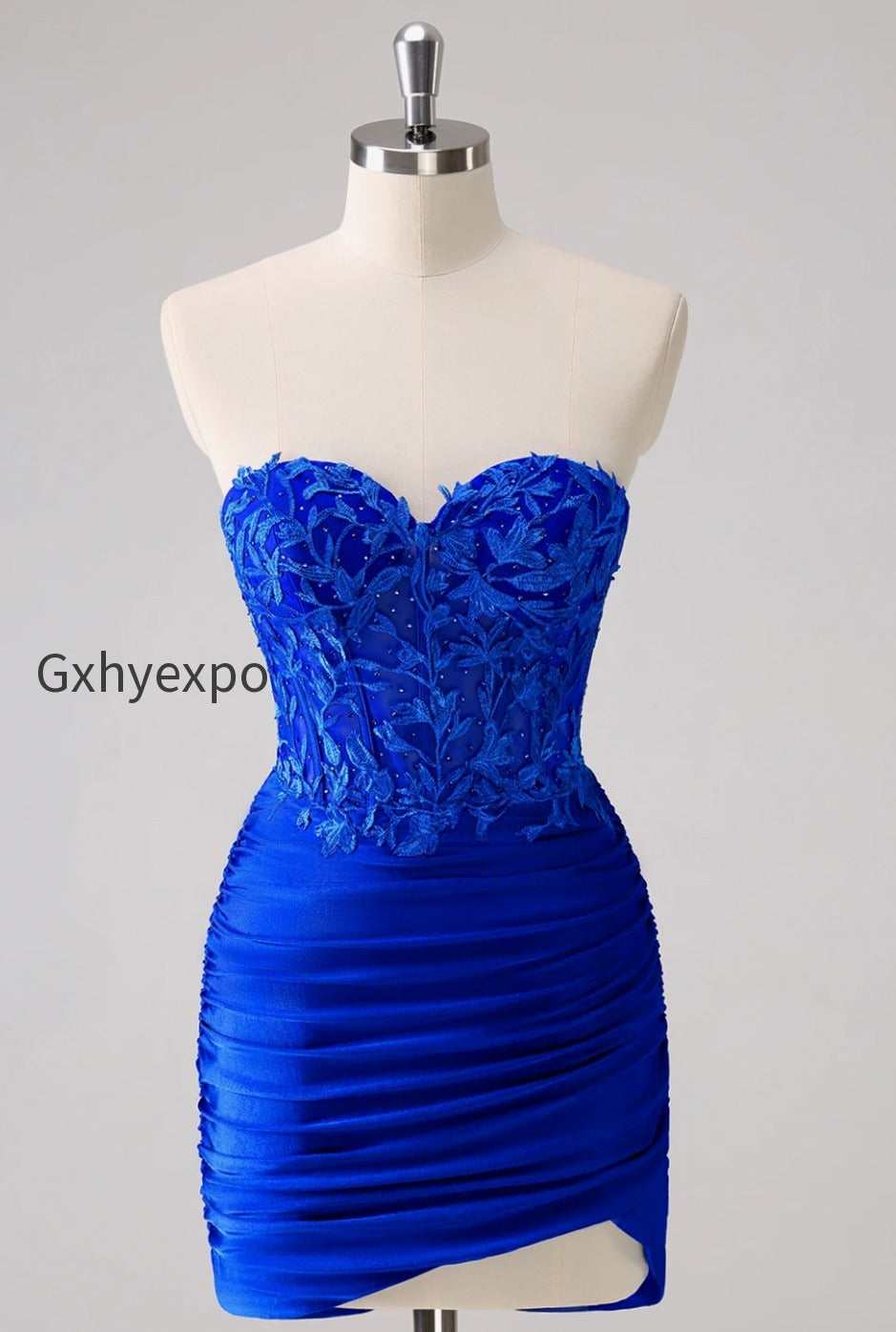 lilac-strapless-corset-pleated-tight-homecoming-dress-with-appliques