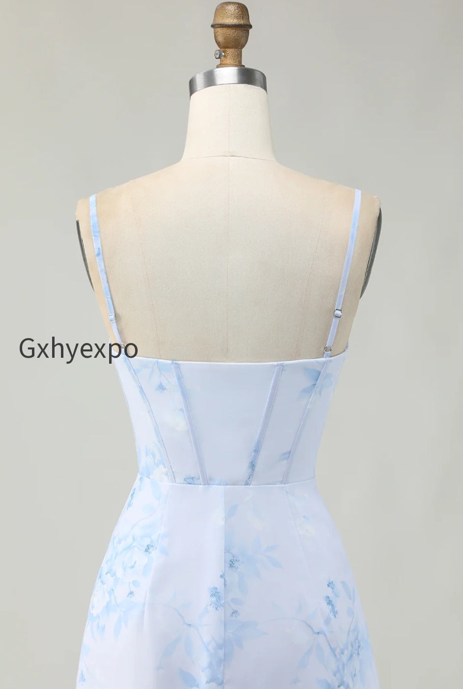 light-blue-floral-tight-ruched-short-corset-homecoming-dress