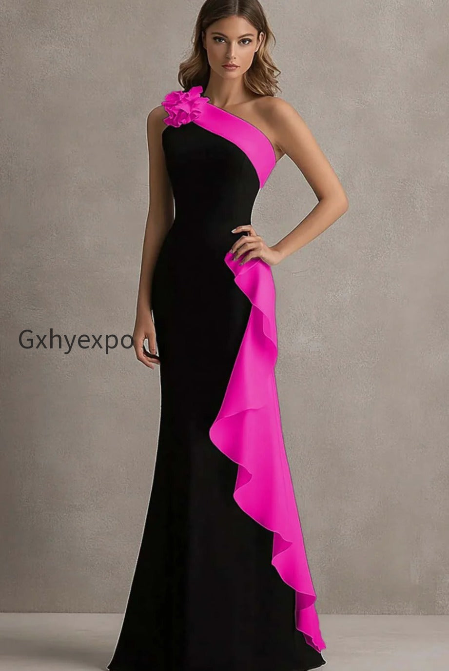 black-and-blue-one-shoulder-long-formal-dress-with-ruffles