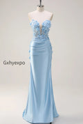 sky-blue-sheath-floral-sweetheart-long-prom-dress-with-slit