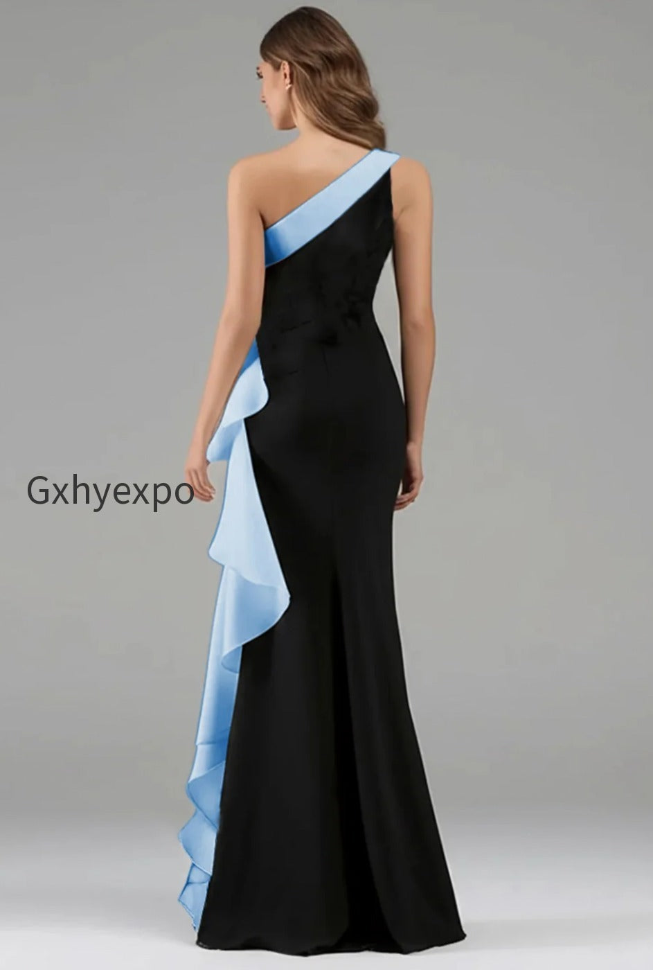black-and-blue-one-shoulder-long-formal-dress-with-ruffles