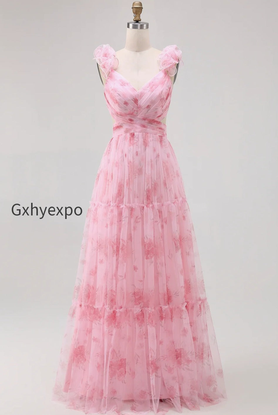 blush-floral-v-neck-chiffon-a-line-long-wedding-guest-dress