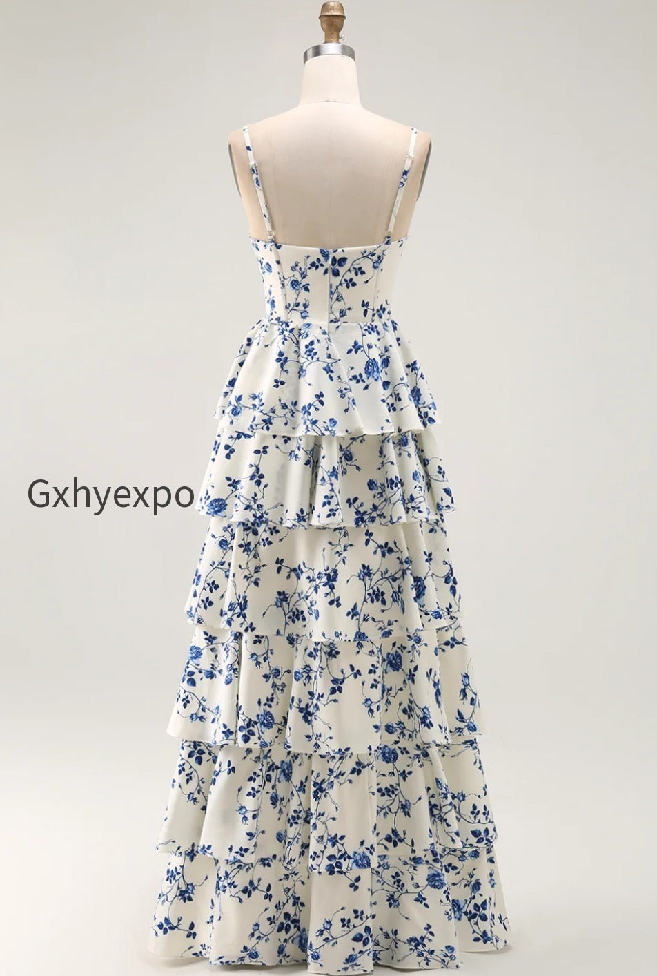 blue-flower-sweetheart-chiffon-tiered-long-prom-dress-with-slit