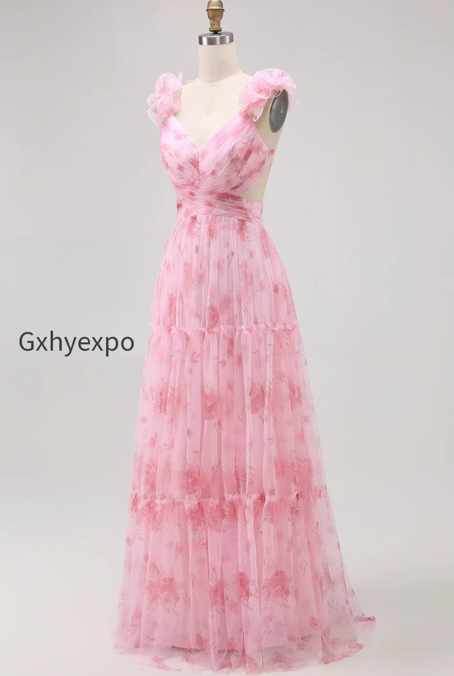 blush-floral-v-neck-chiffon-a-line-long-wedding-guest-dress