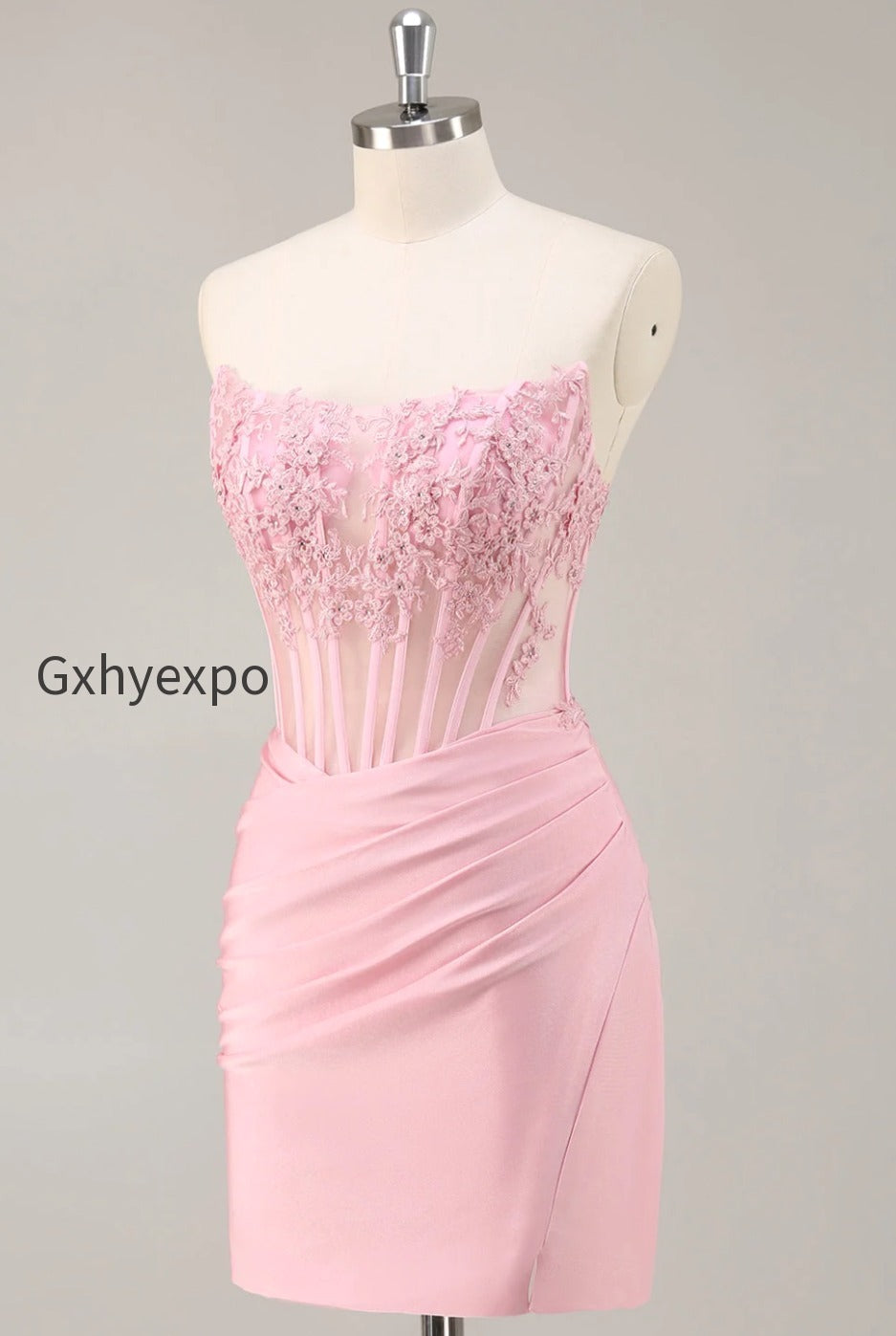 pink-strapless-bodycon-corset-short-homecoming-dress-with-lace