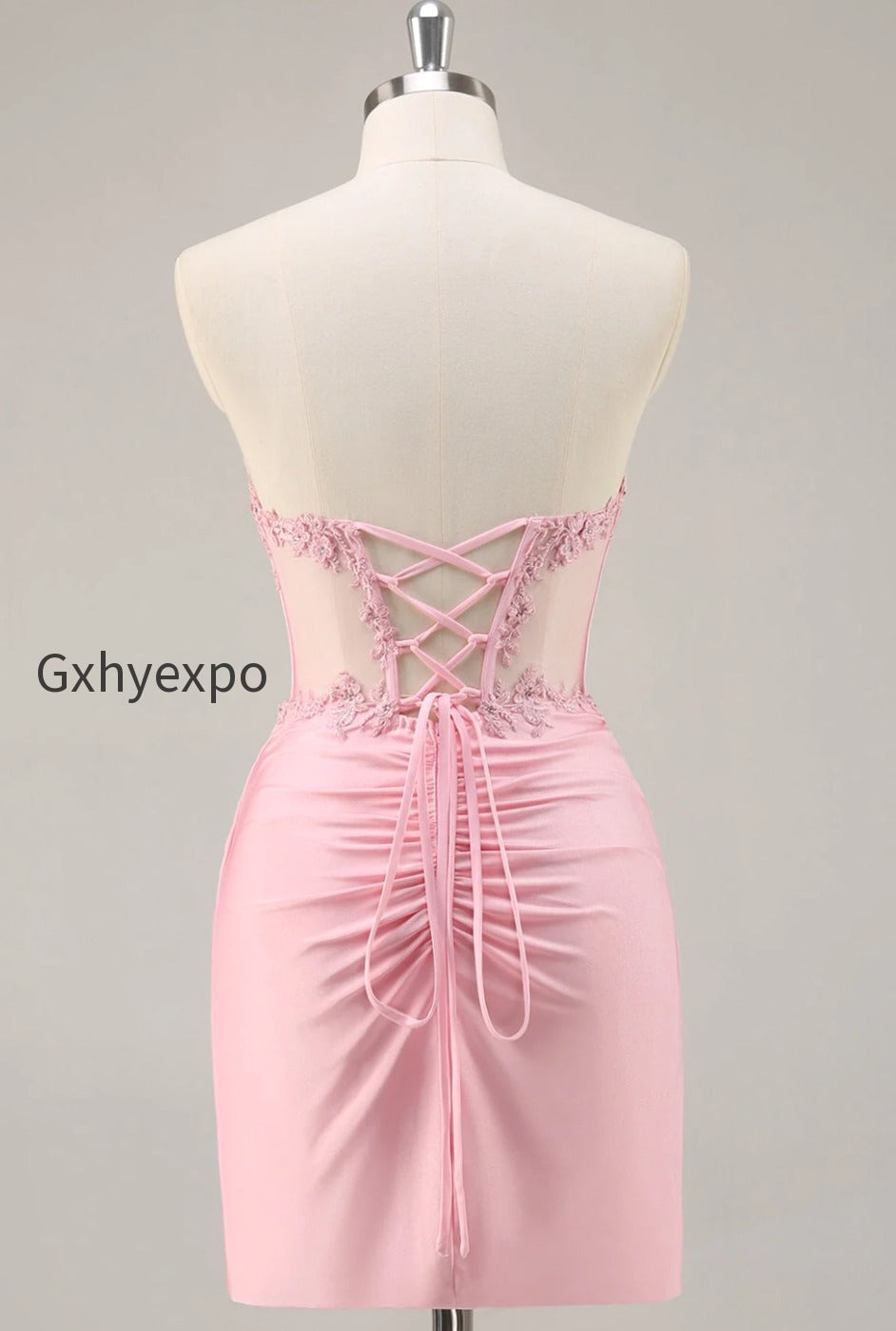 pink-strapless-bodycon-corset-short-homecoming-dress-with-lace