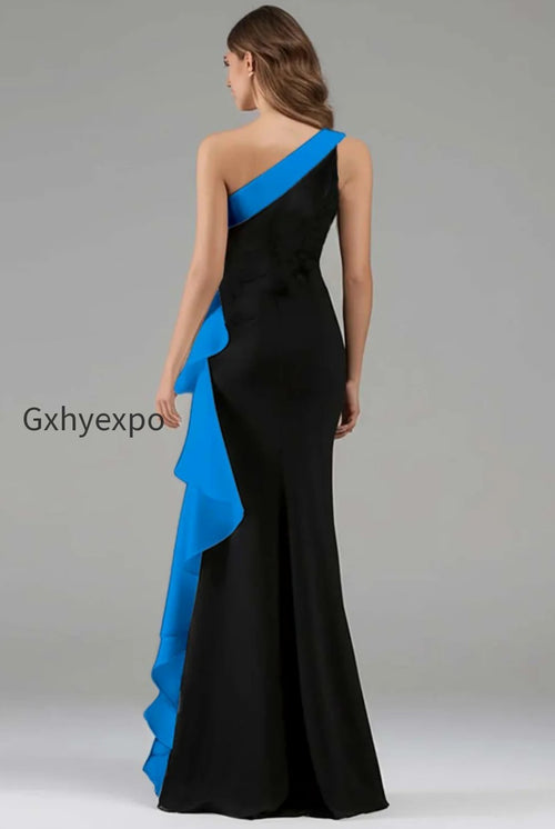 black-and-blue-one-shoulder-long-formal-dress-with-ruffles