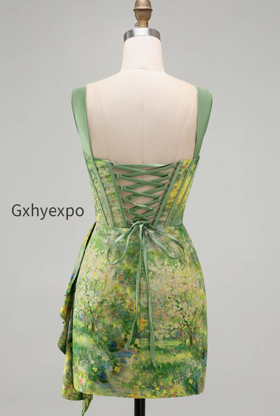 floral-apricot-corset-ruched-tight-short-homecoming-dress-with-beading